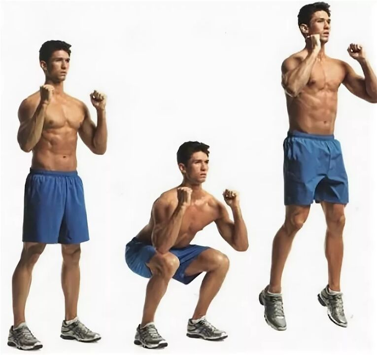 Jump squats help a man get an erection quickly and for a long time